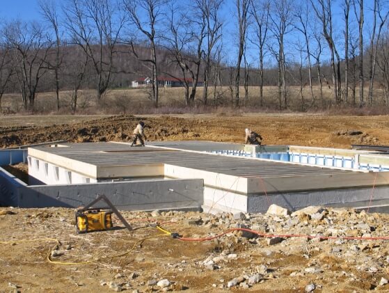ICF blocks being used on a project
