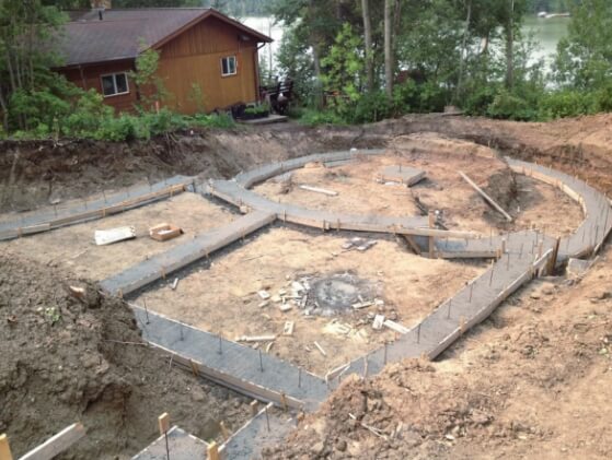 ICF footing for curved ICF wall